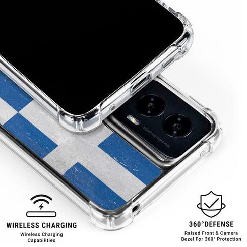 Greece Flag Distressed Moto G Power 5G (2024) Clear Case